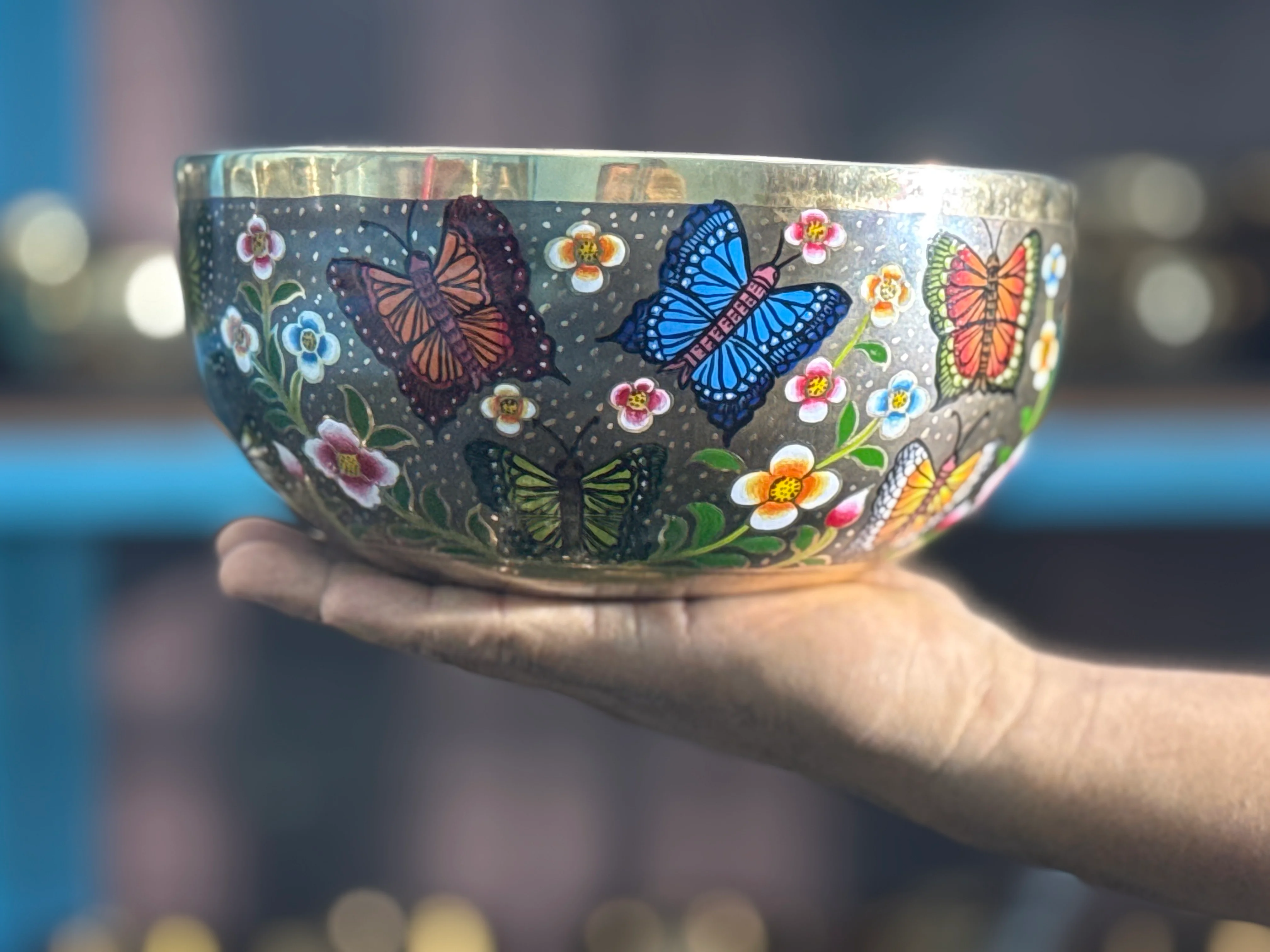 The Butterfly I 8.5 Inch Hand-Painted Singing Bowl. Limited Edition Spring 2026 Run - Image 11