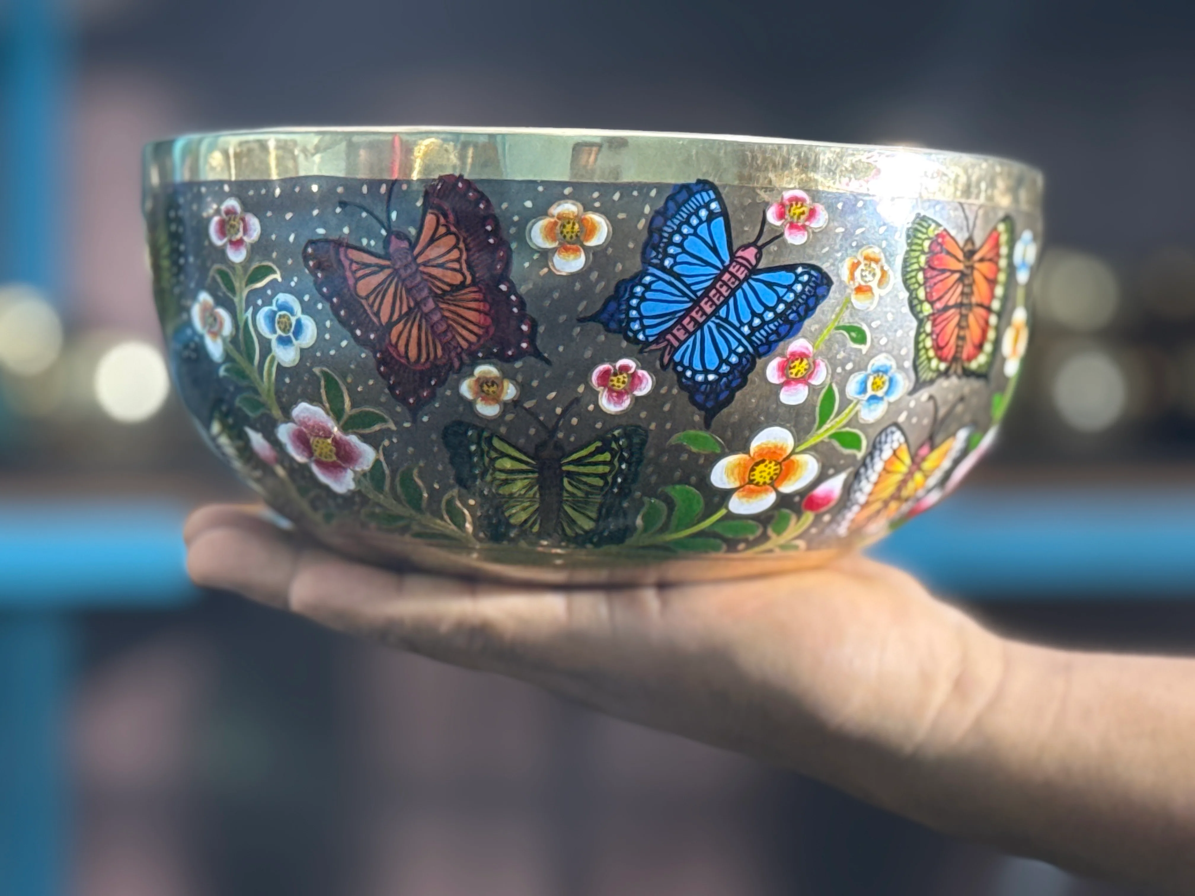 The Butterfly I 8.5 Inch Hand-Painted Singing Bowl. Limited Edition Spring 2026 Run - Image 12