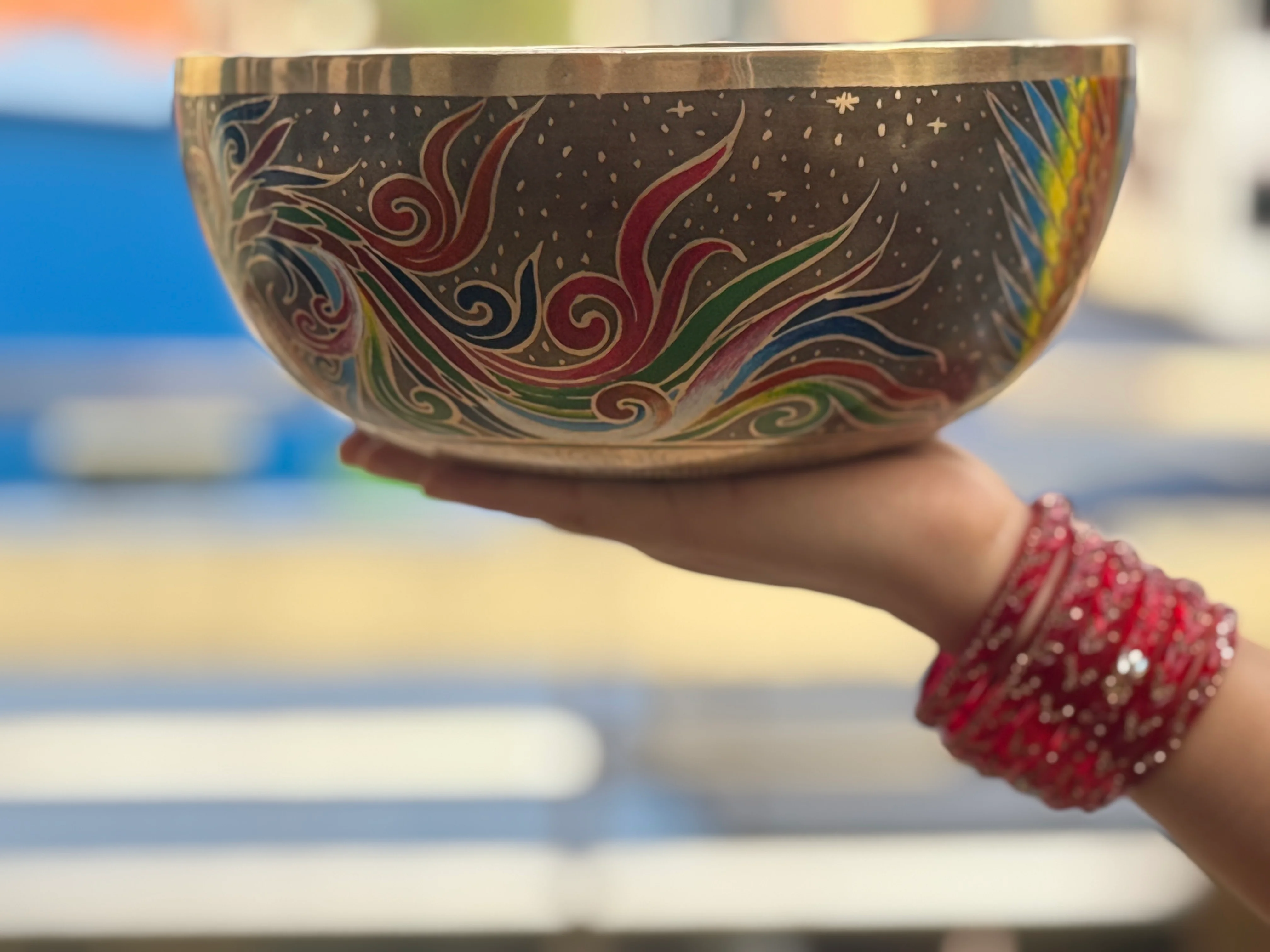 The Dancing Water Bowl I 9 Inch Hand-Painted Singing Bowl I Limited Edition Run. - Image 28