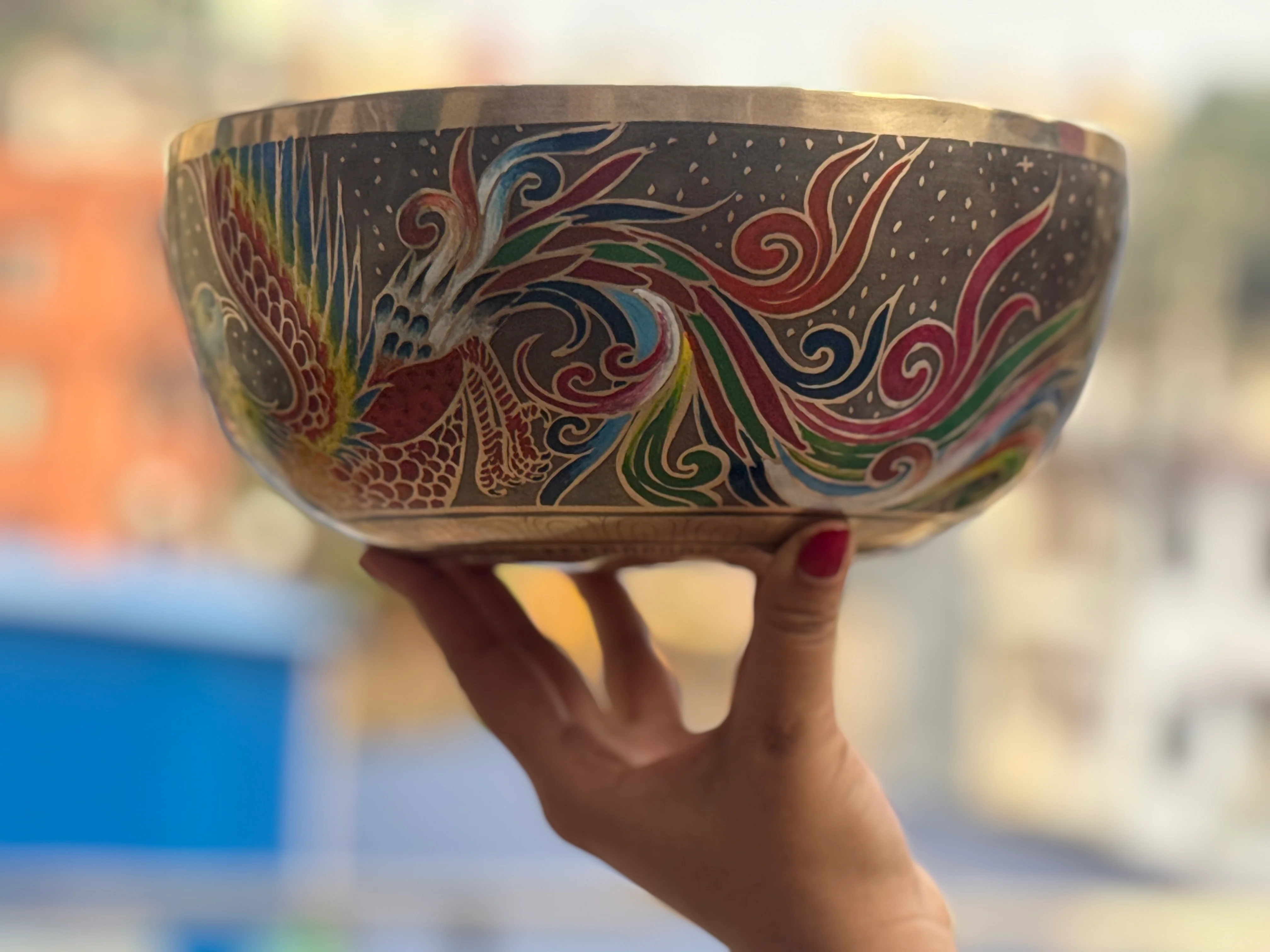 The Dancing Water Bowl I 9 Inch Hand-Painted Singing Bowl I Limited Edition Run. - Image 29