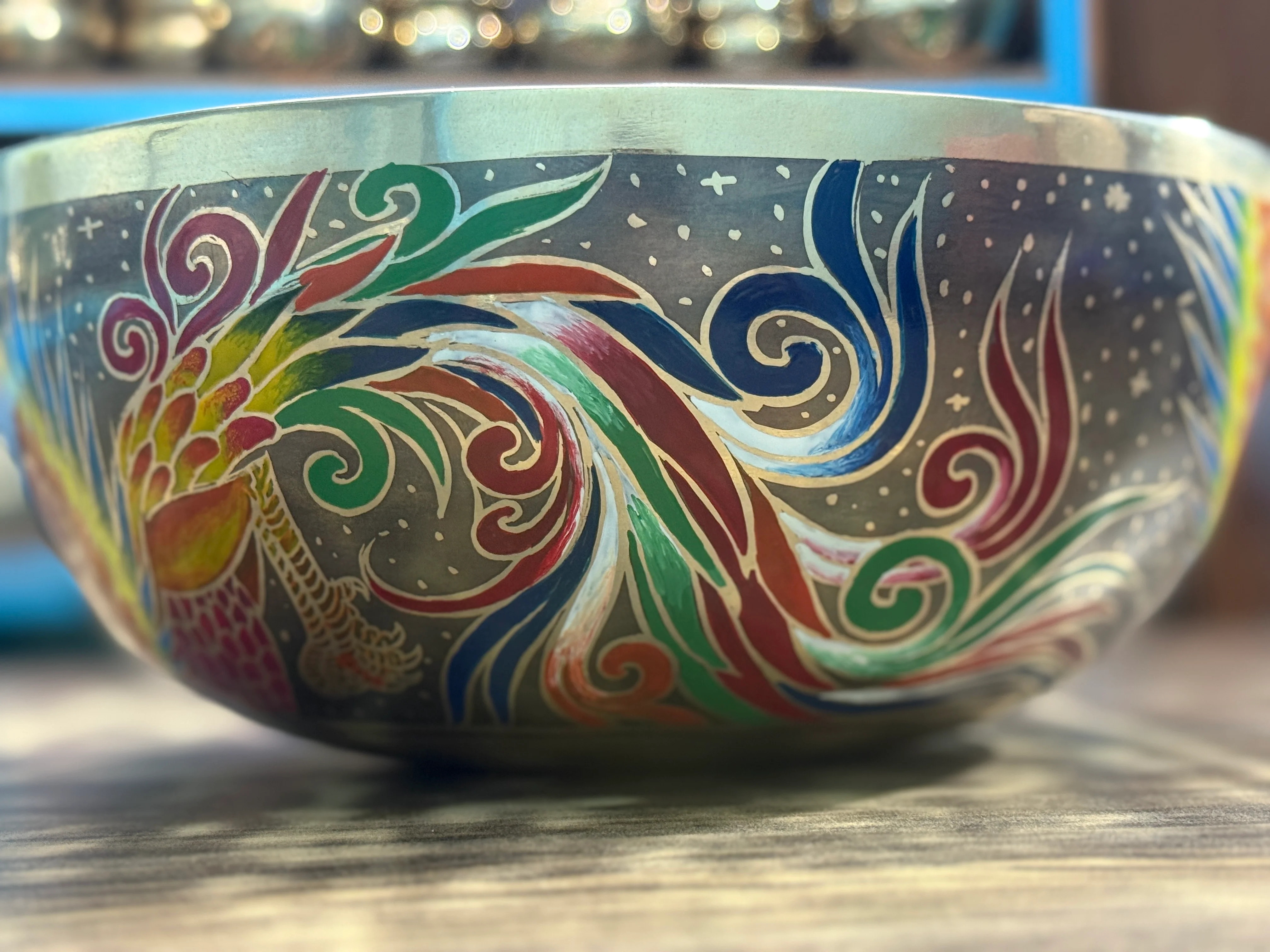 The Dancing Water Bowl I 9 Inch Hand-Painted Singing Bowl I Limited Edition Run. - Image 3