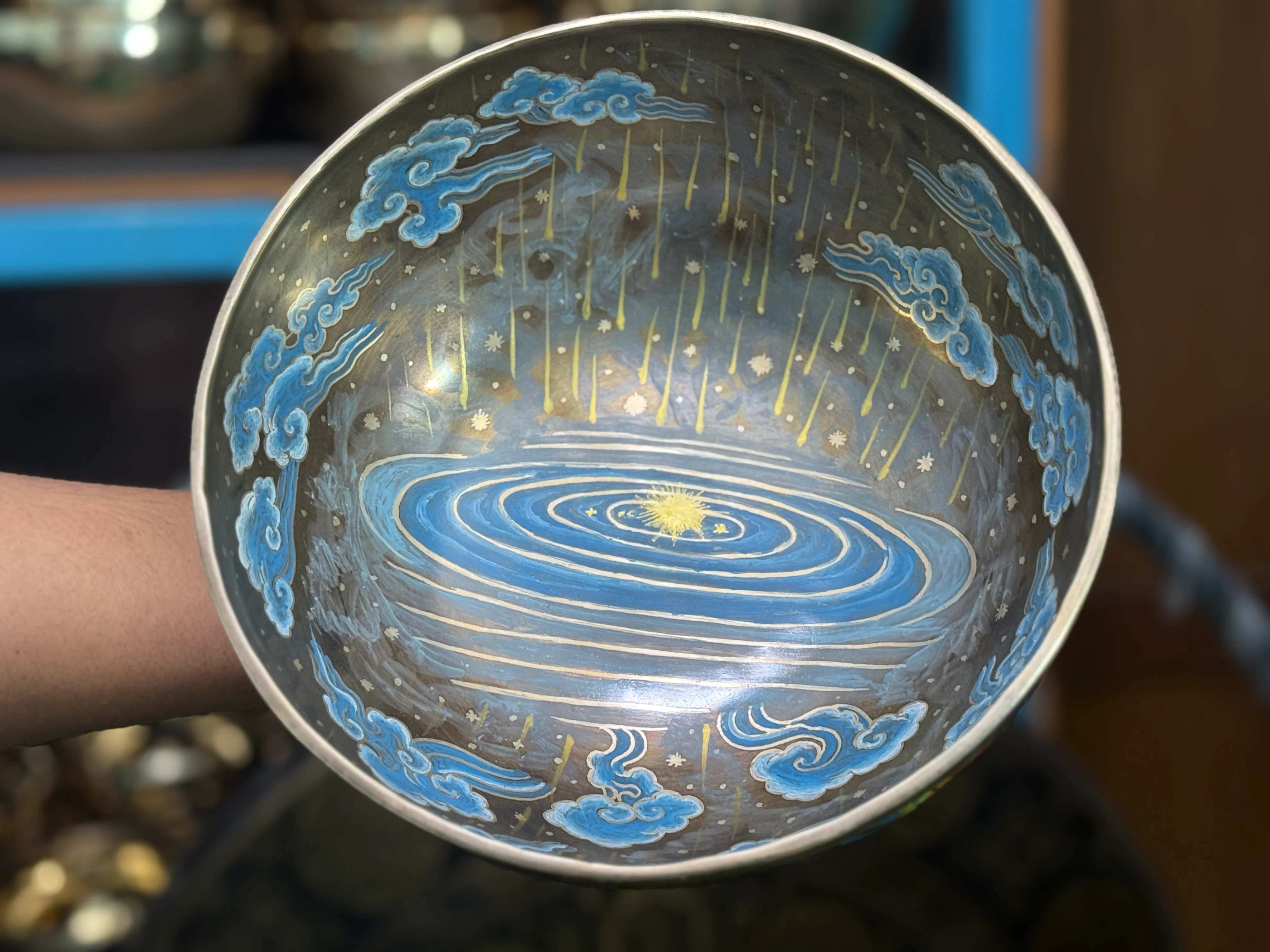 The Dancing Water Bowl I 9 Inch Hand-Painted Singing Bowl I Limited Edition Run. - Image 5