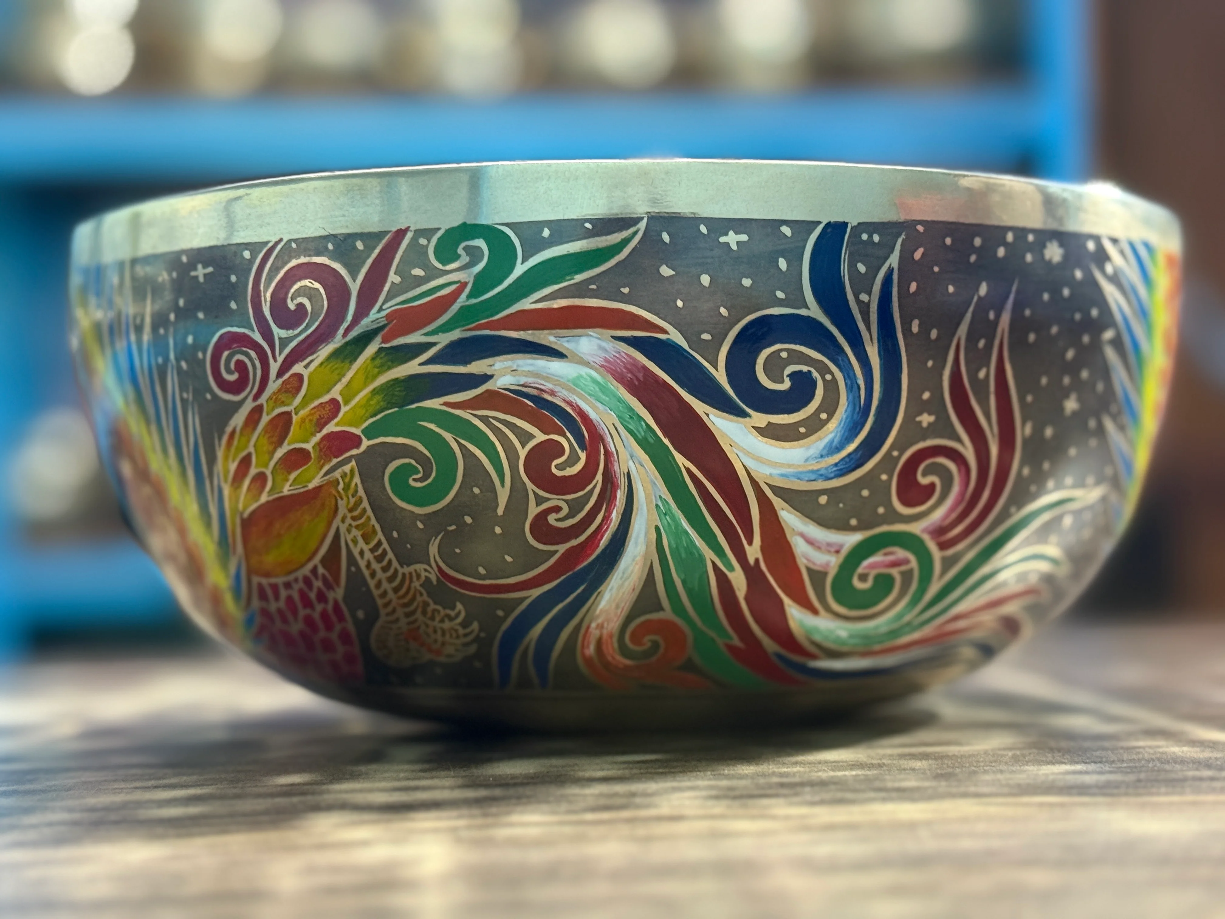 The Dancing Water Bowl I 9 Inch Hand-Painted Singing Bowl I Limited Edition Run. - Image 9