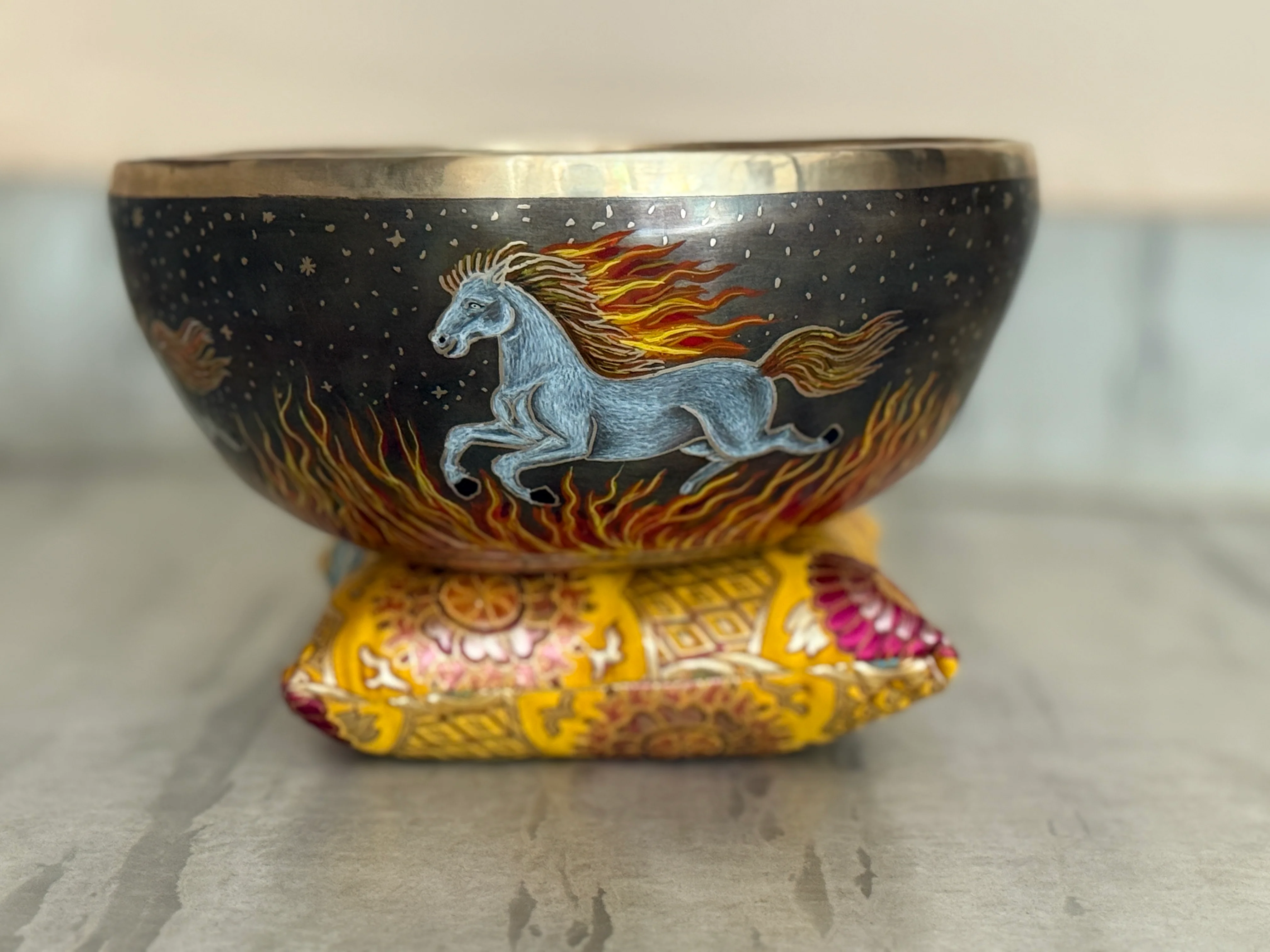 The Fire Horse. 8.5 Inch Hand-Painted Singing Bowl. Limited Edition Run - Image 2