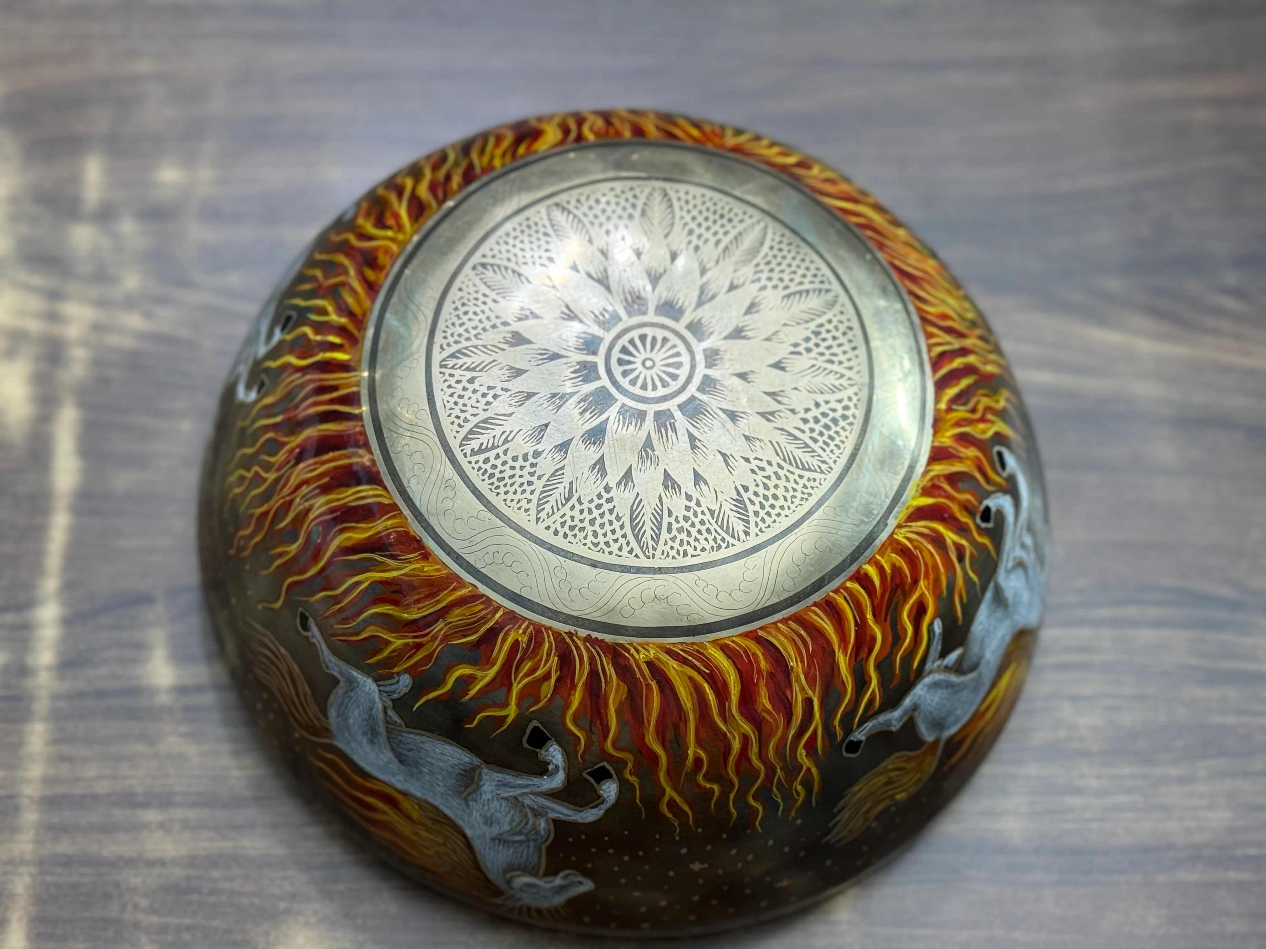 The Fire Horse. 8.5 Inch Hand-Painted Singing Bowl. Limited Edition Run - Image 4
