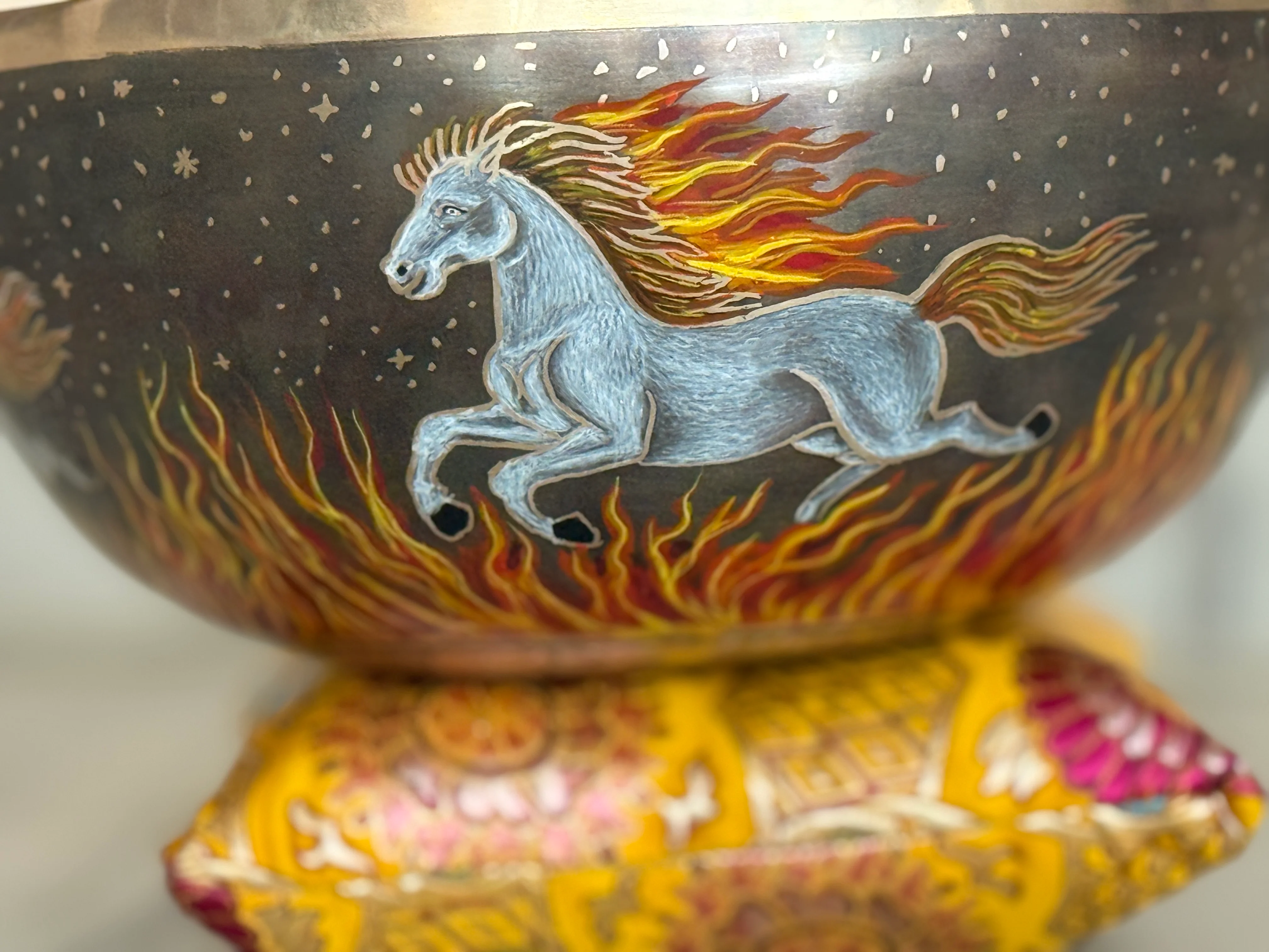 The Fire Horse. 8.5 Inch Hand-Painted Singing Bowl. Limited Edition Run - Image 5