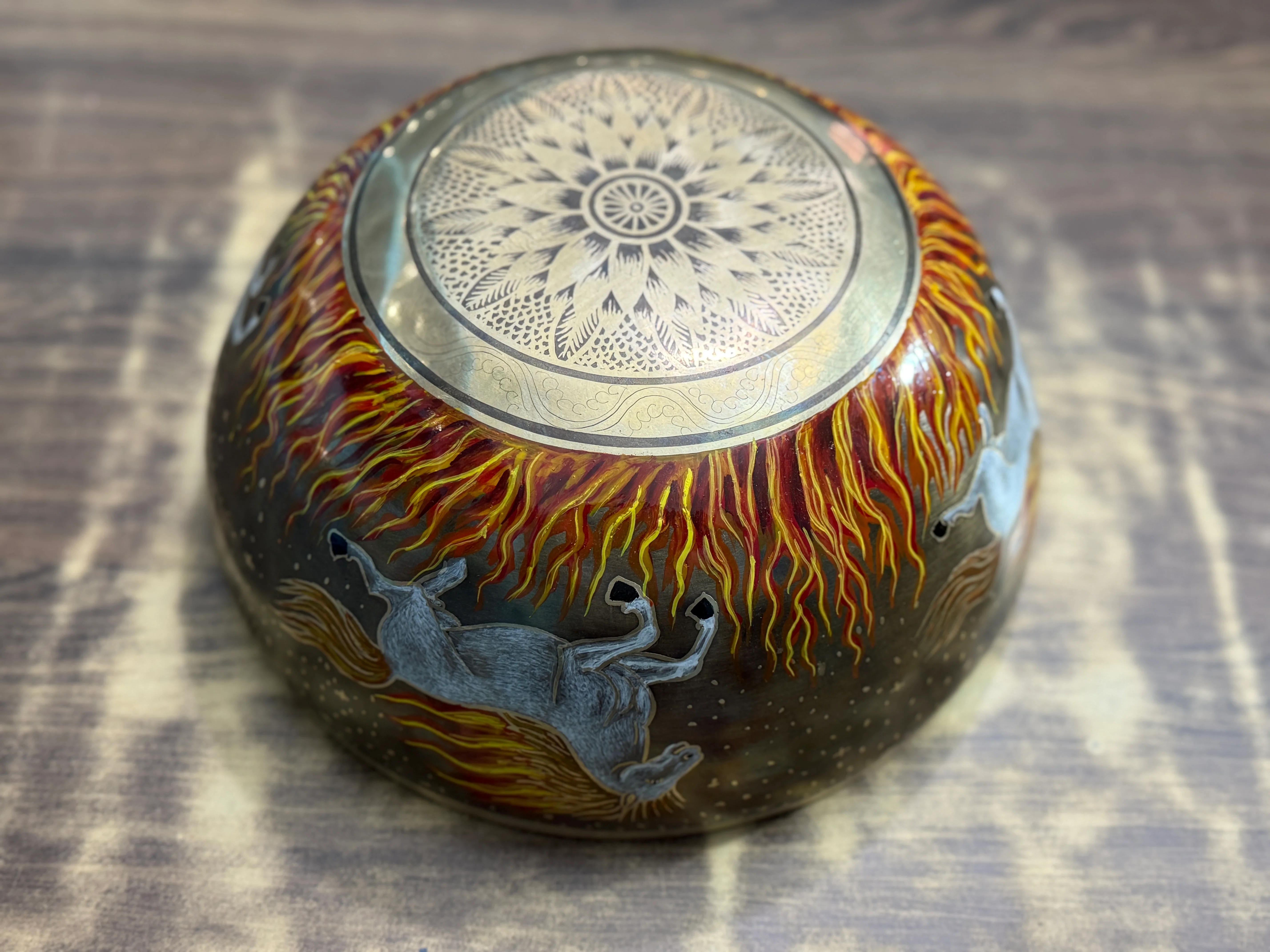 The Fire Horse. 8.5 Inch Hand-Painted Singing Bowl. Limited Edition Run - Image 8