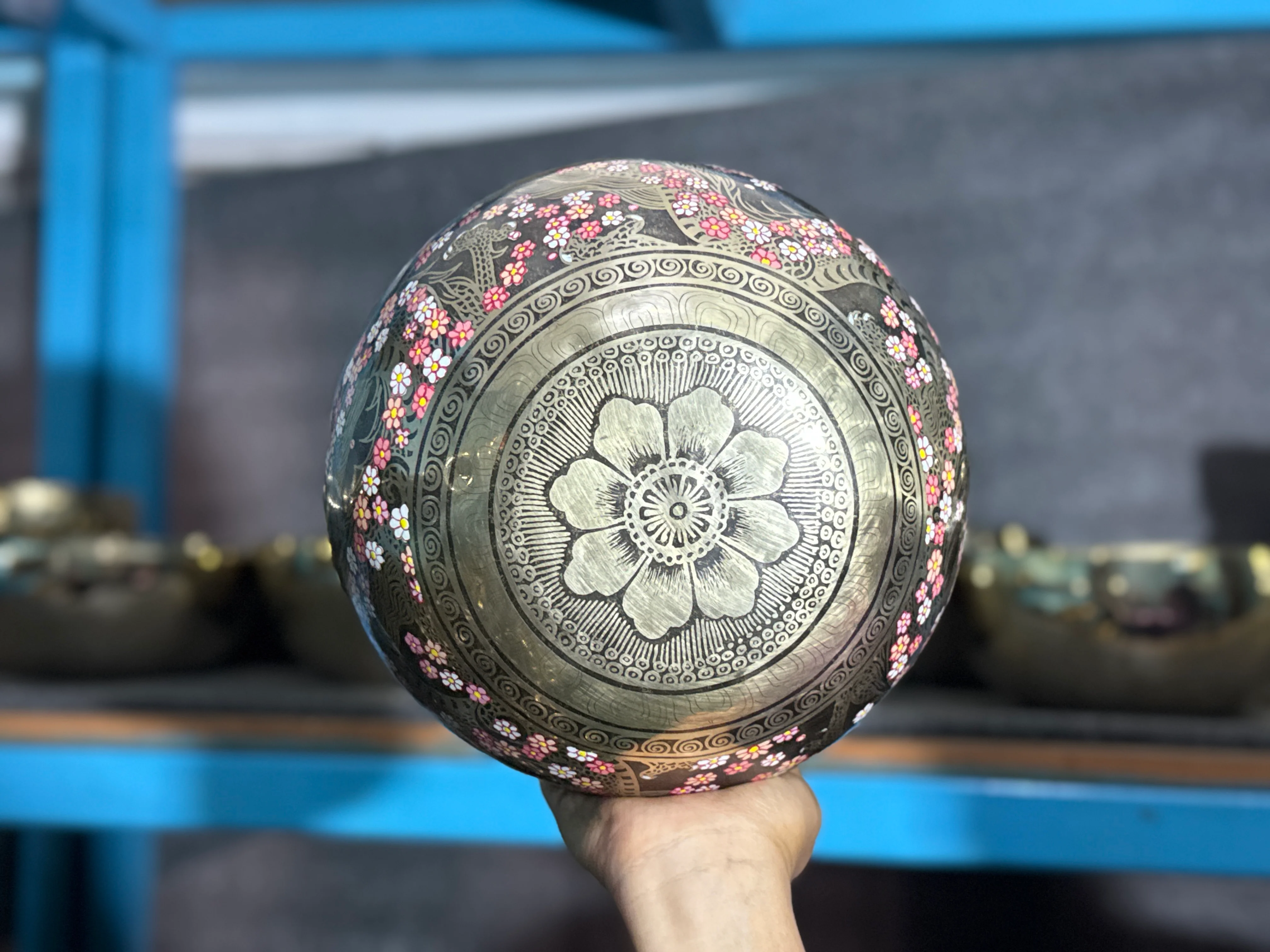 The Flower Dragon. 9 Inch Hand-Painted Singing Bowl. Spring Edition - Image 12