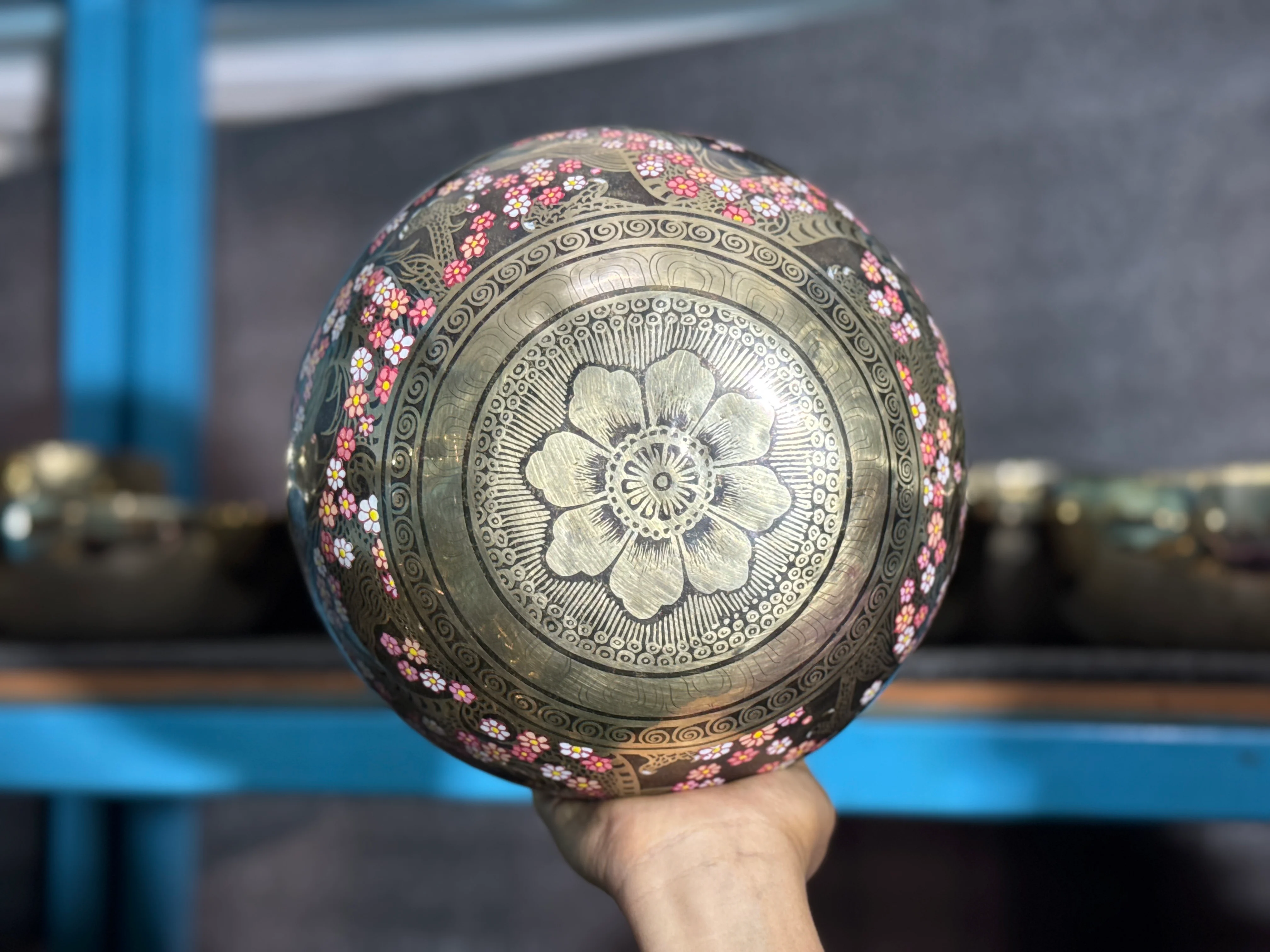 The Flower Dragon. 9 Inch Hand-Painted Singing Bowl. Spring Edition - Image 13