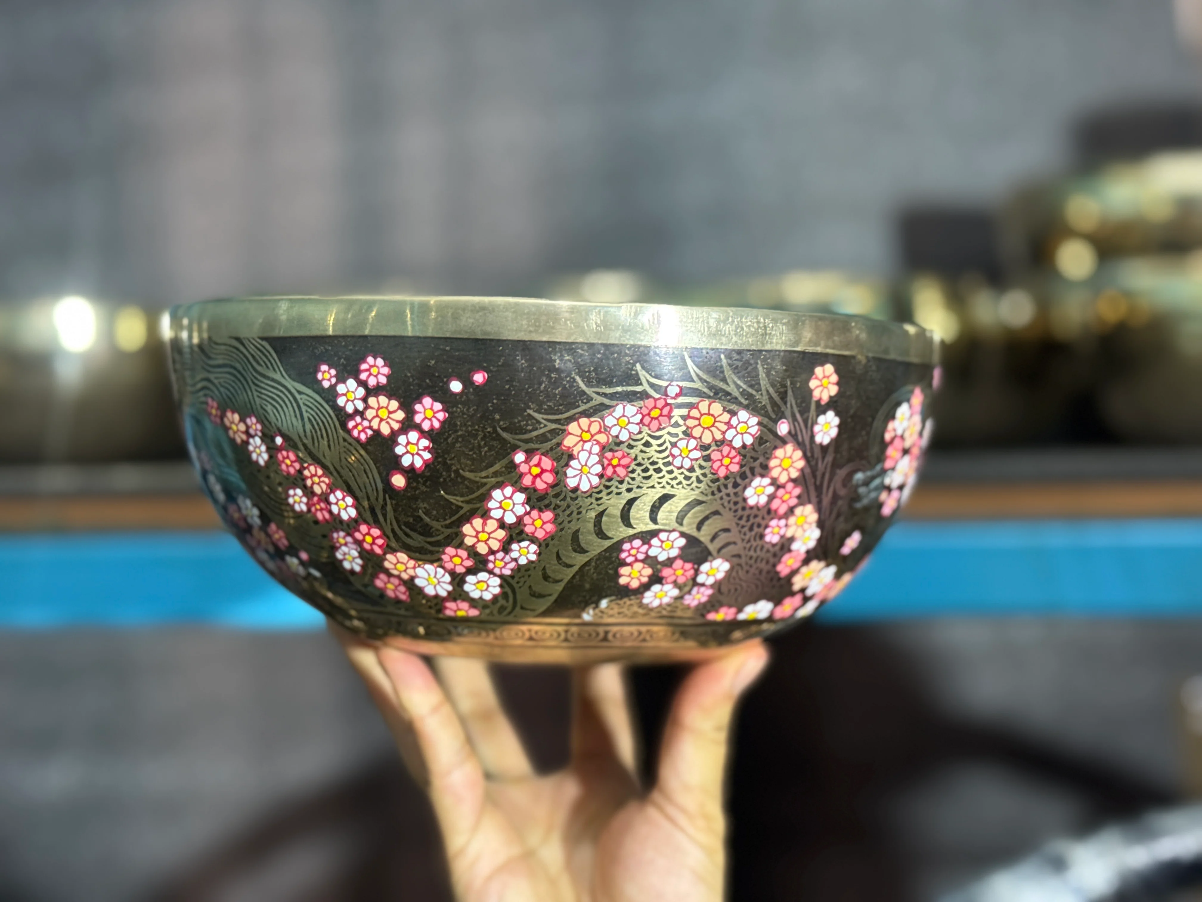 The Flower Dragon. 9 Inch Hand-Painted Singing Bowl. Spring Edition - Image 14