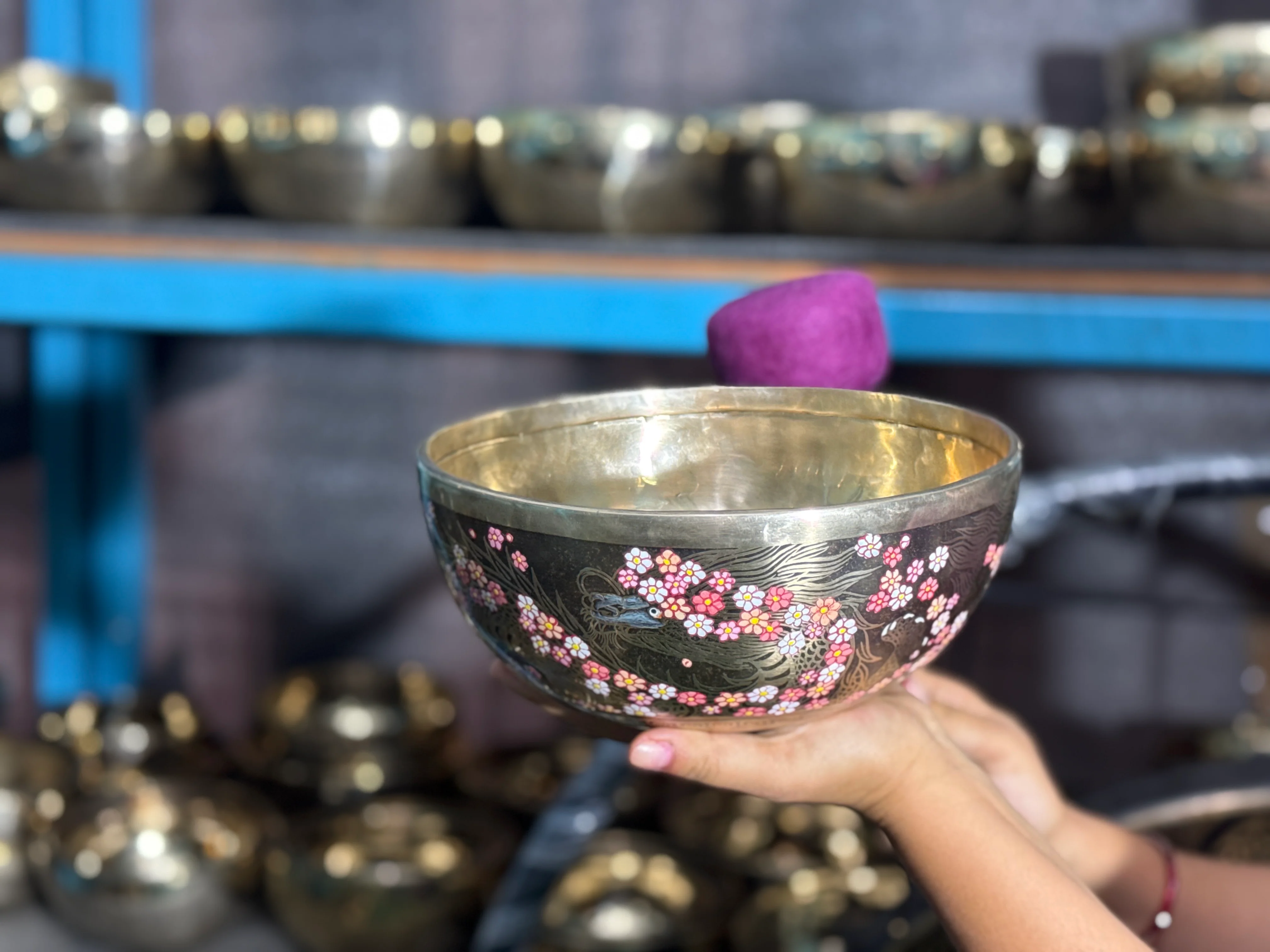 The Flower Dragon. 9 Inch Hand-Painted Singing Bowl. Spring Edition - Image 16
