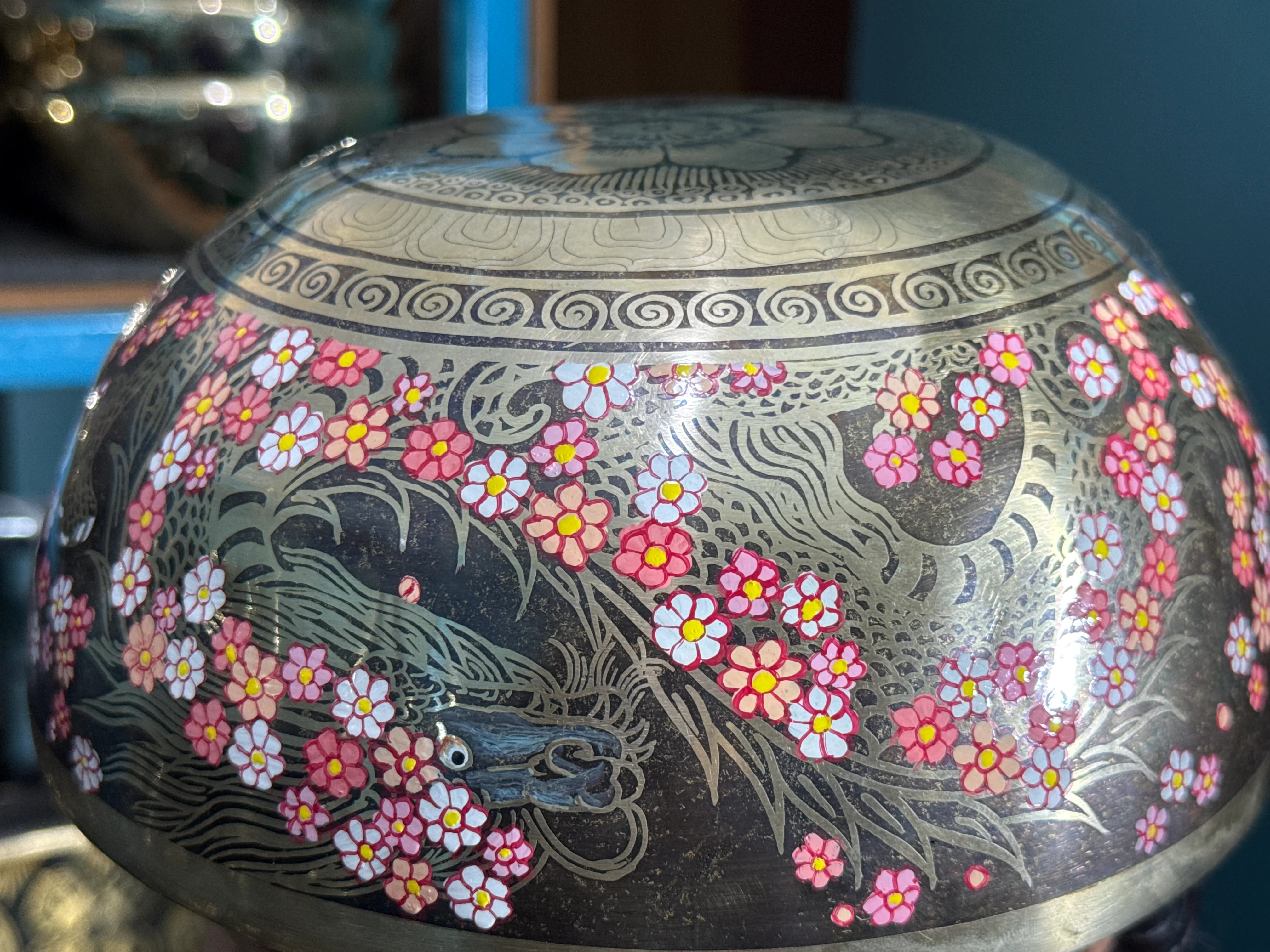 The Flower Dragon. 9 Inch Hand-Painted Singing Bowl. Spring Edition - Image 19