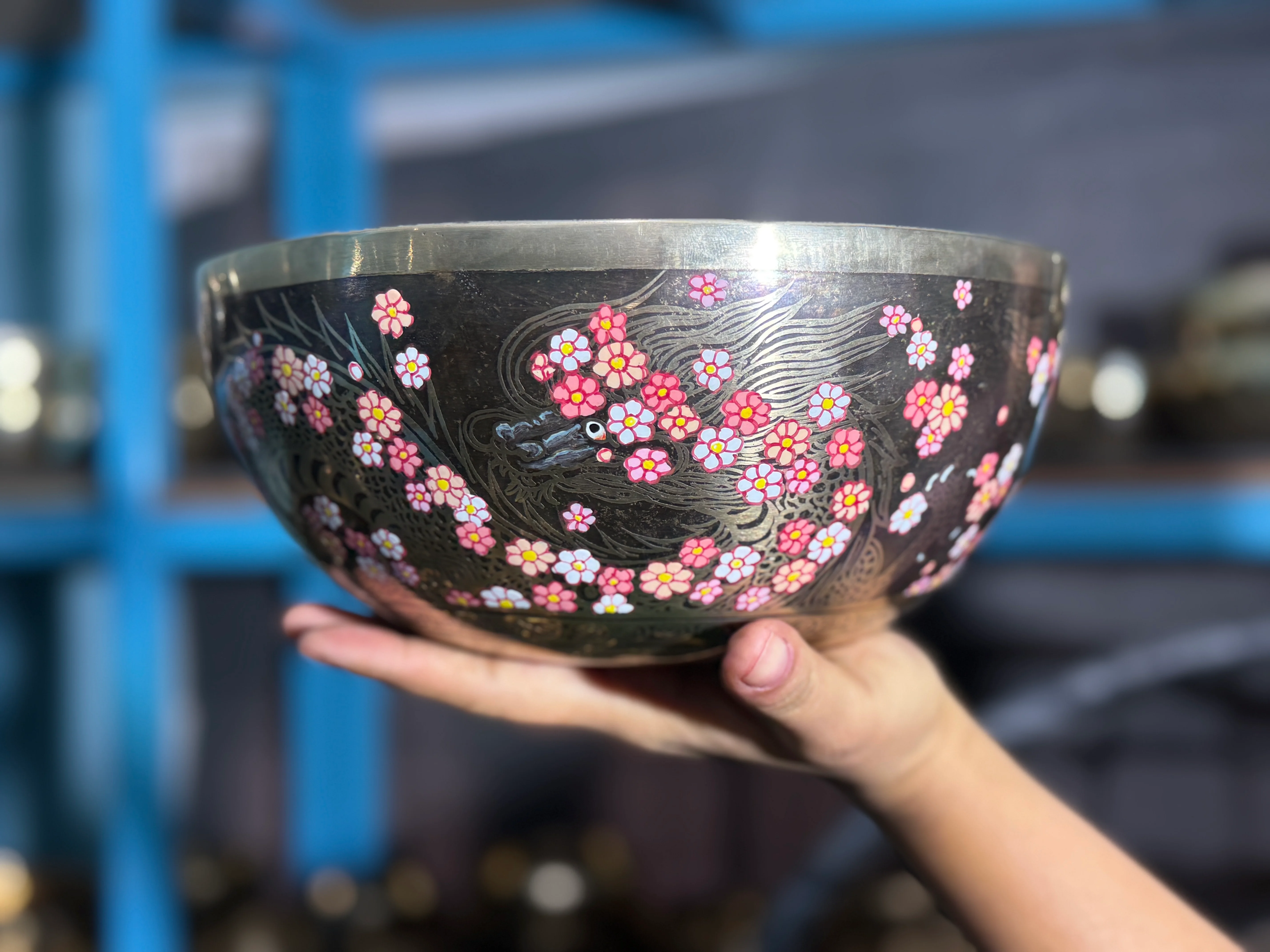 The Flower Dragon. 9 Inch Hand-Painted Singing Bowl. Spring Edition - Image 20