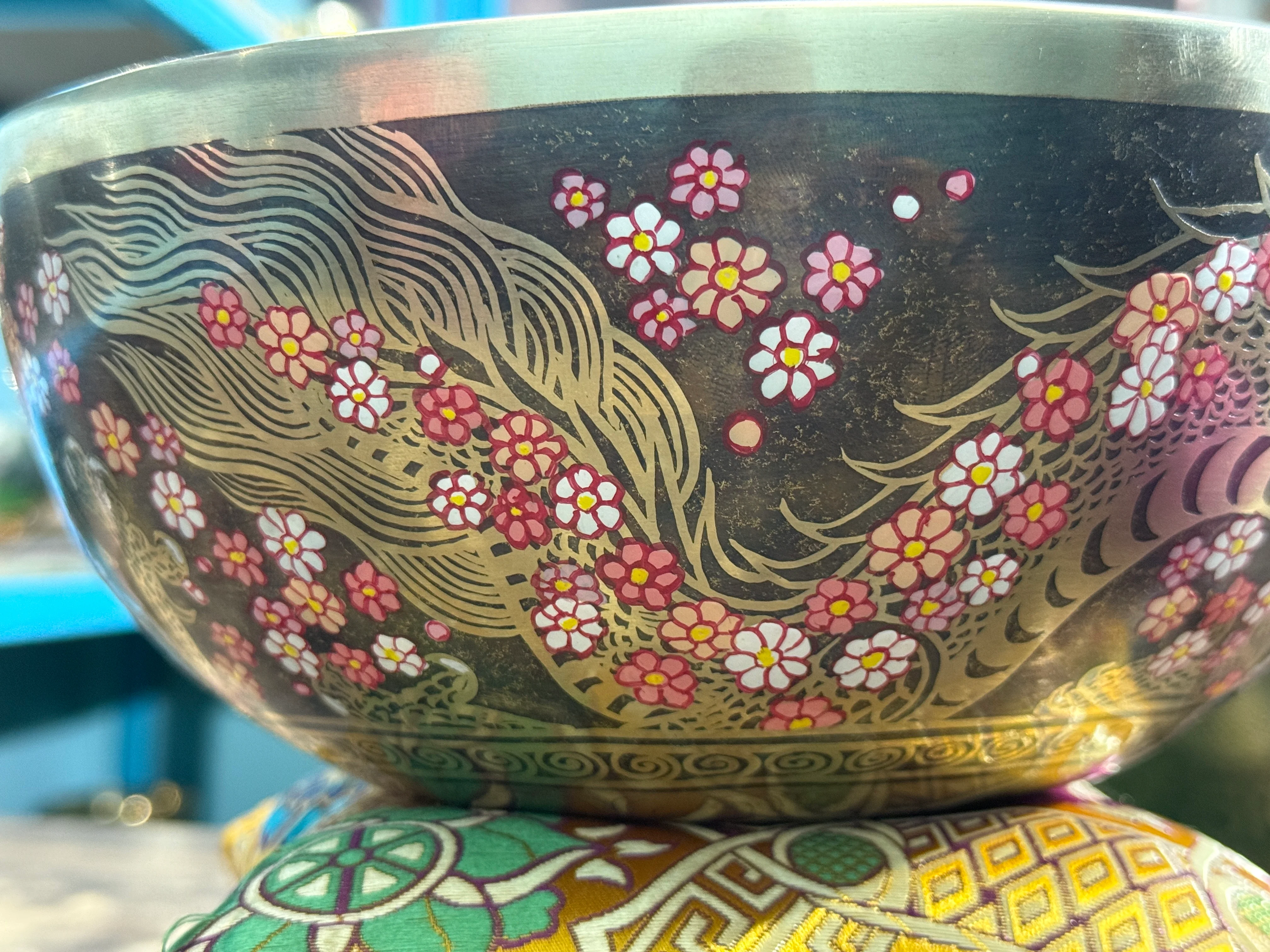The Flower Dragon. 9 Inch Hand-Painted Singing Bowl. Spring Edition - Image 22