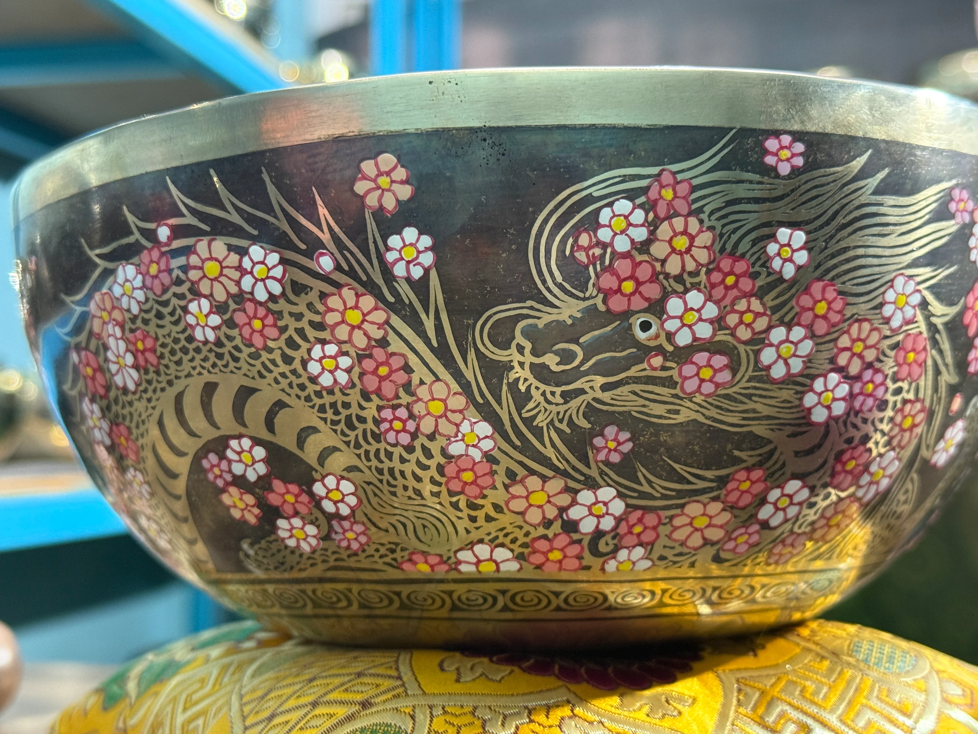 The Flower Dragon. 9 Inch Hand-Painted Singing Bowl. Spring Edition - Image 23