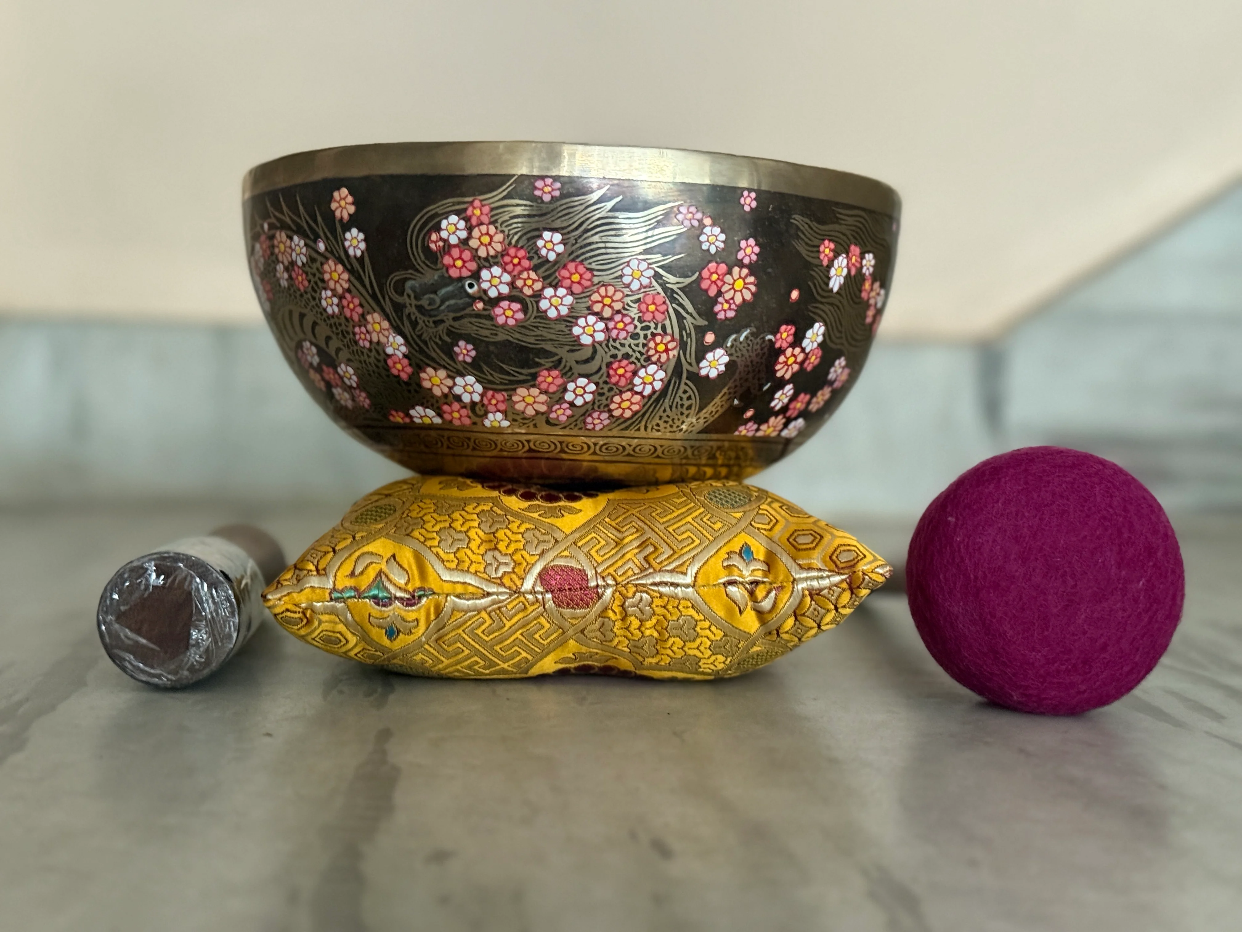 The Flower Dragon. 9 Inch Hand-Painted Singing Bowl. Spring Edition - Image 24