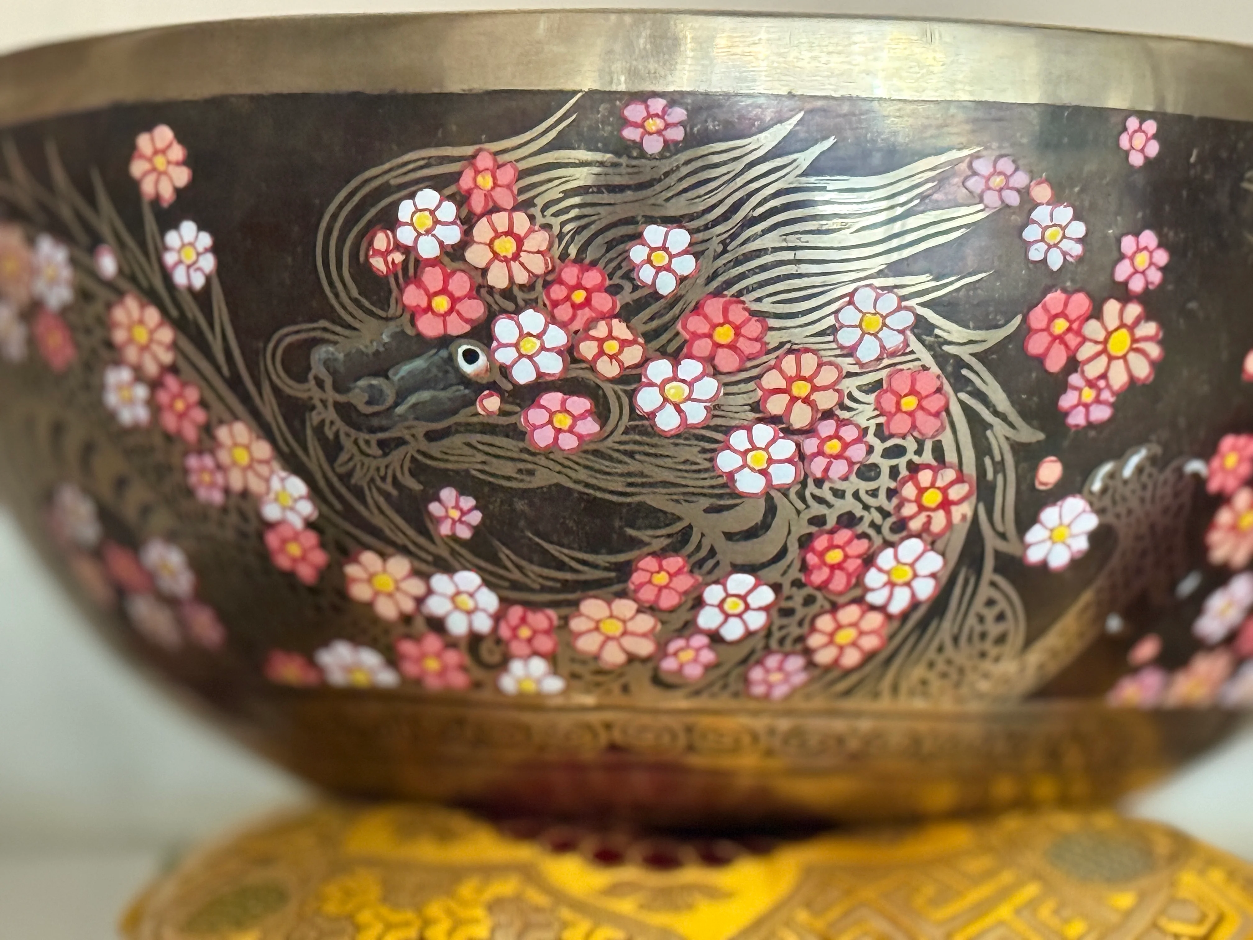 The Flower Dragon. 9 Inch Hand-Painted Singing Bowl. Spring Edition - Image 25