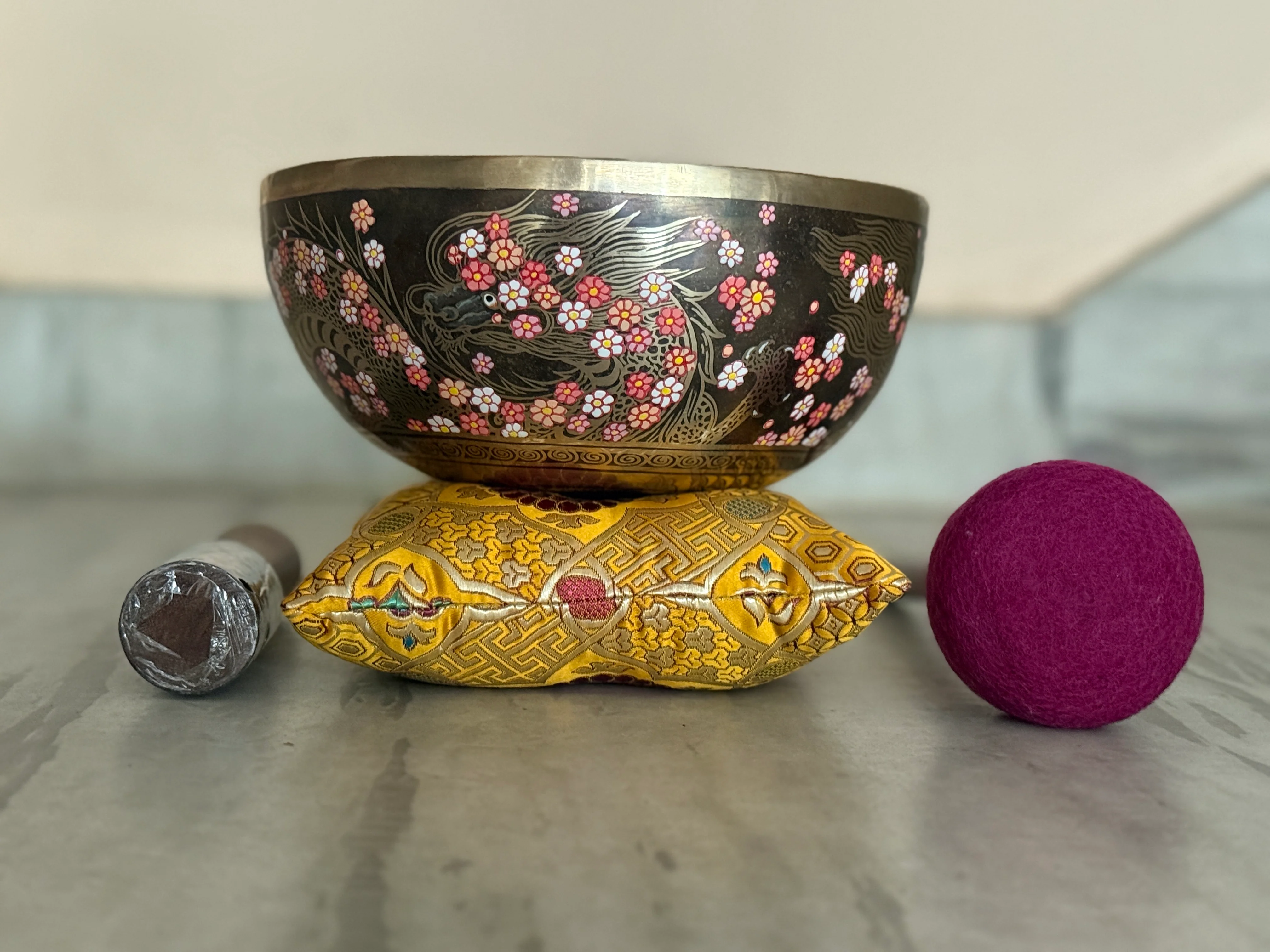 The Flower Dragon. 9 Inch Hand-Painted Singing Bowl. Spring Edition - Image 26
