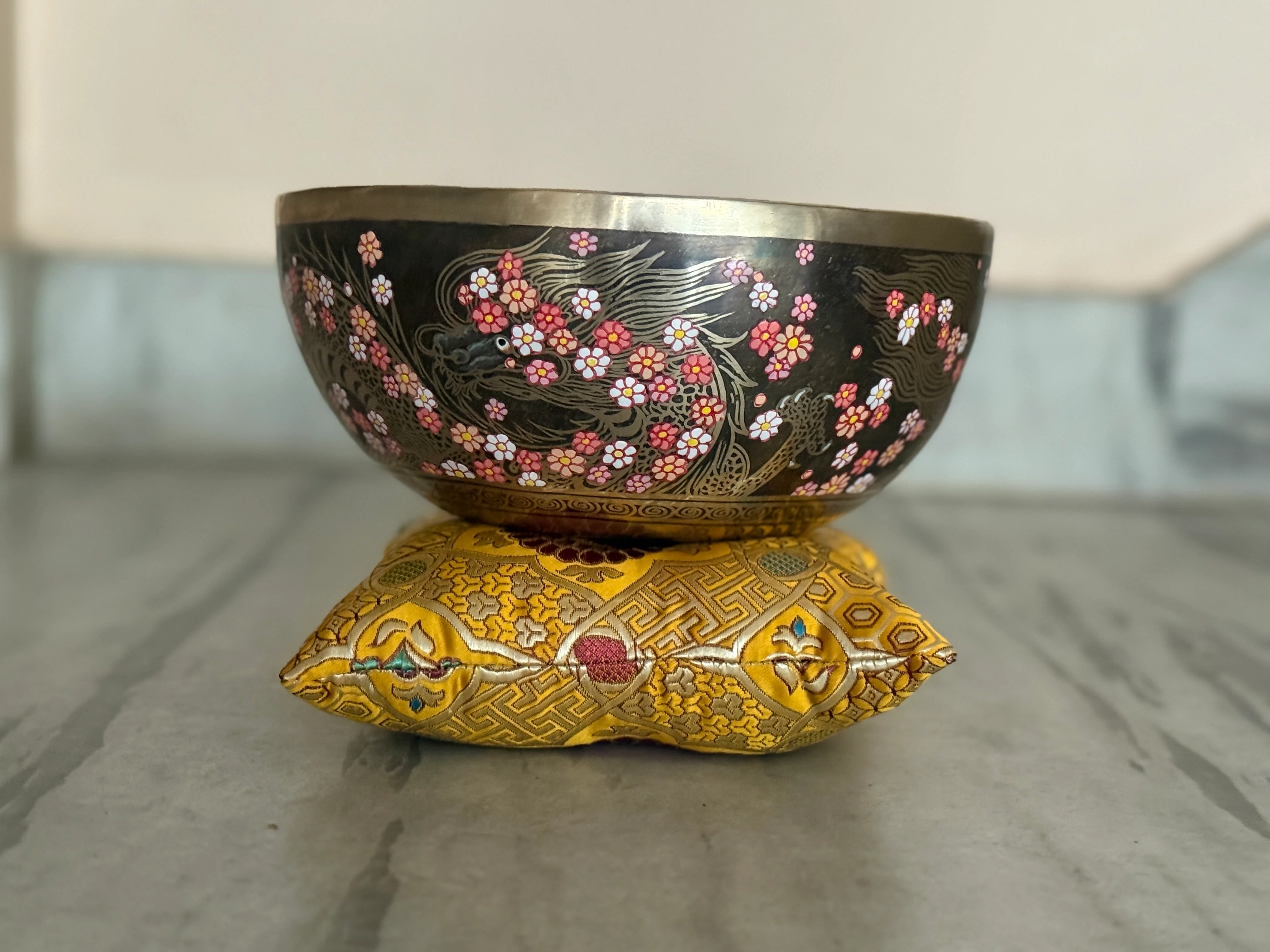 The Flower Dragon. 9 Inch Hand-Painted Singing Bowl. Spring Edition - Image 27