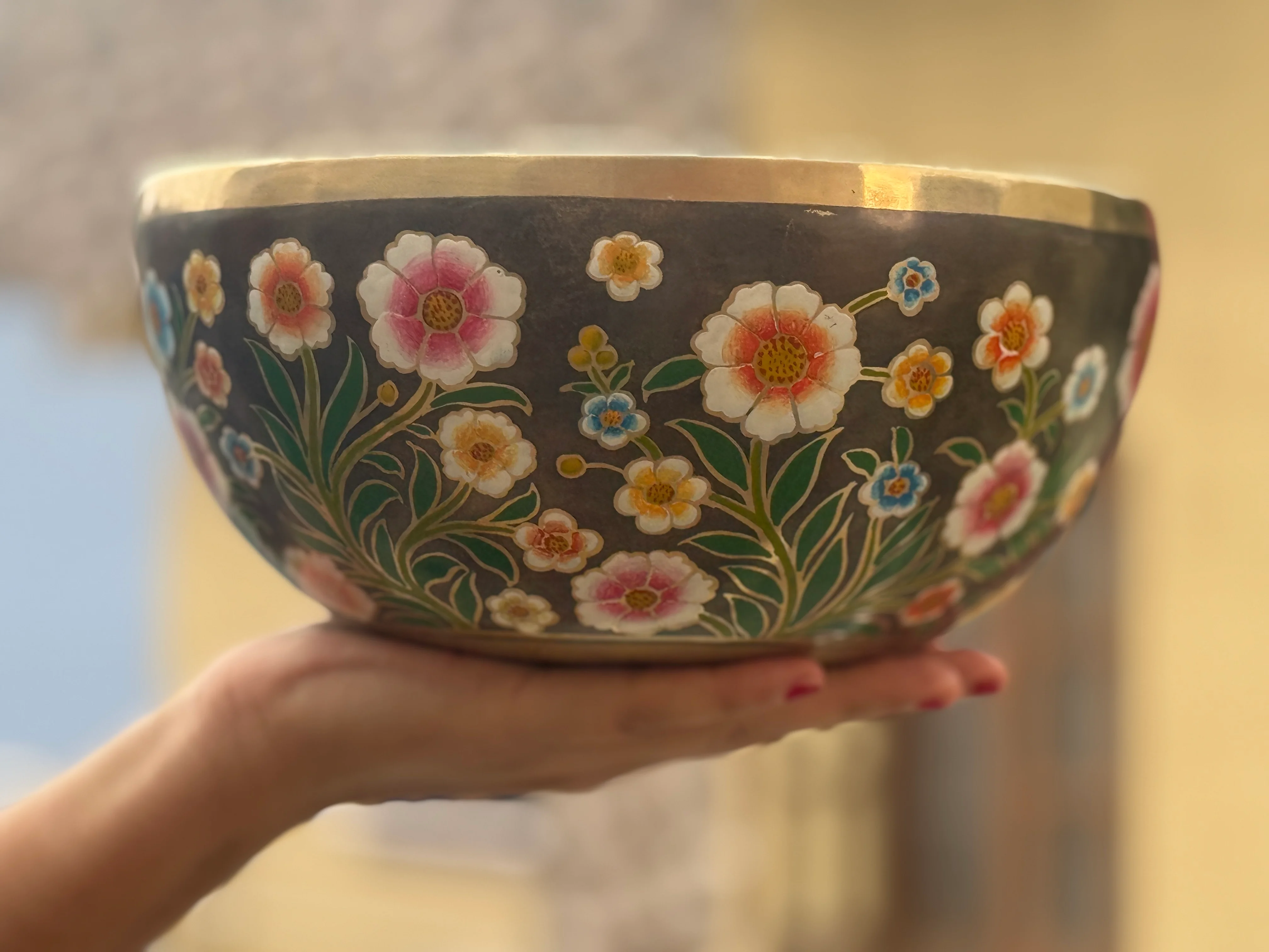 The Meadow Bowl I 9 Inch Hand-Painted Singing Bowl. Limited Edition Run - Image 3