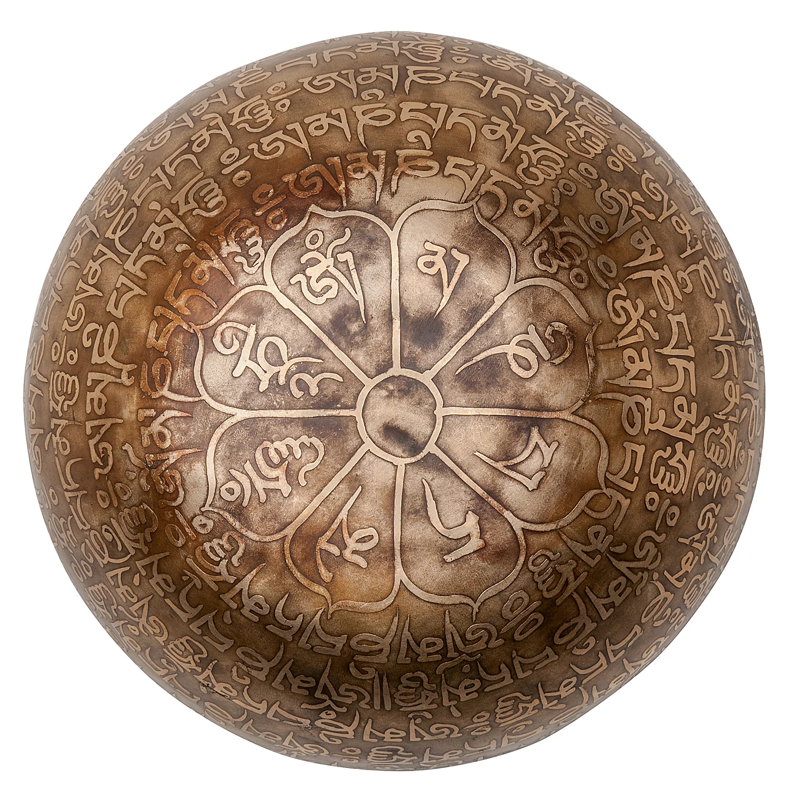 The Weathered Collection: The Ancient Self Ohm: Om Mani Padme Hum Handmade Singing Bowl 6 inch - Image 3