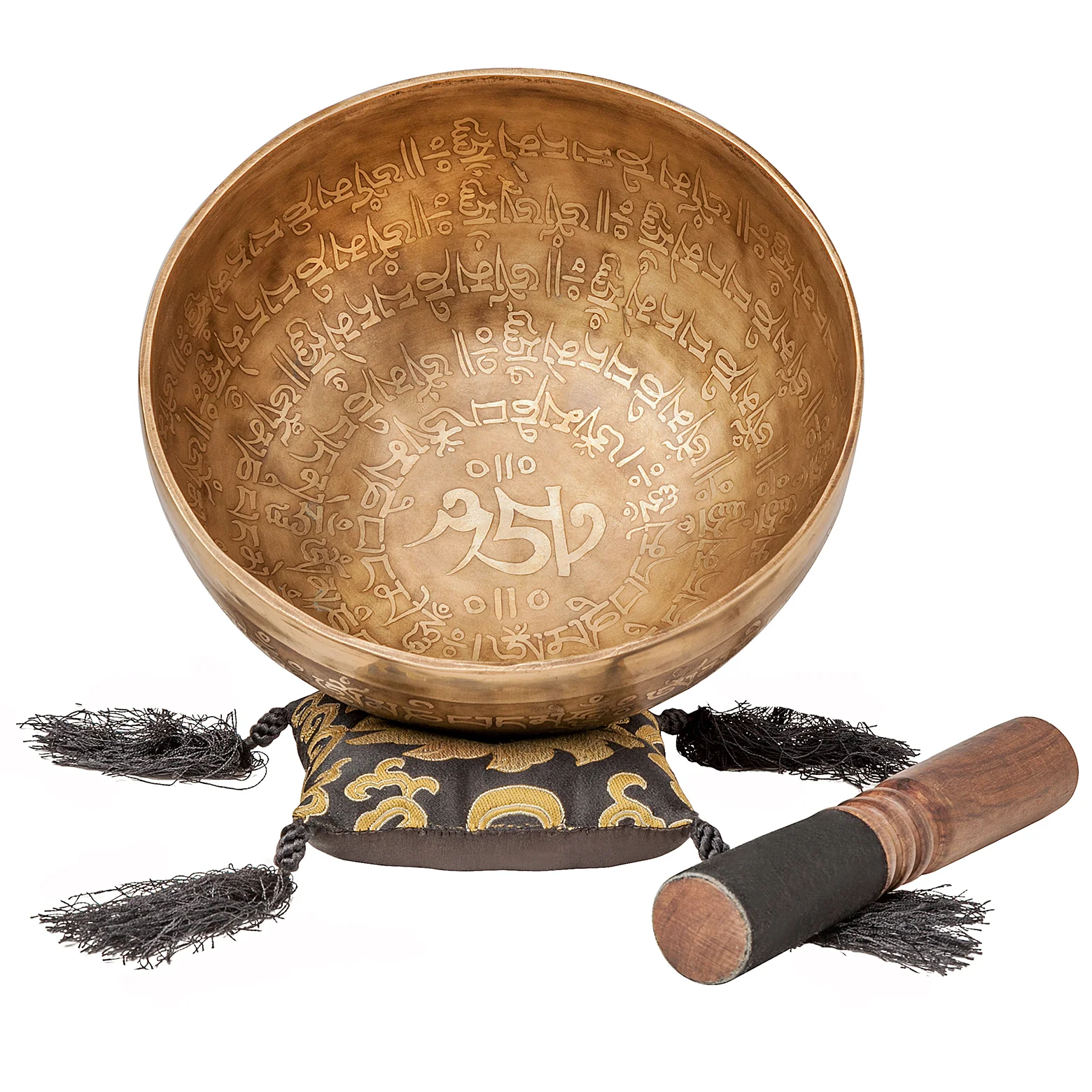 The Weathered Collection: The Ancient Self Ohm: Om Mani Padme Hum Handmade Singing Bowl 6 inch - Image 4