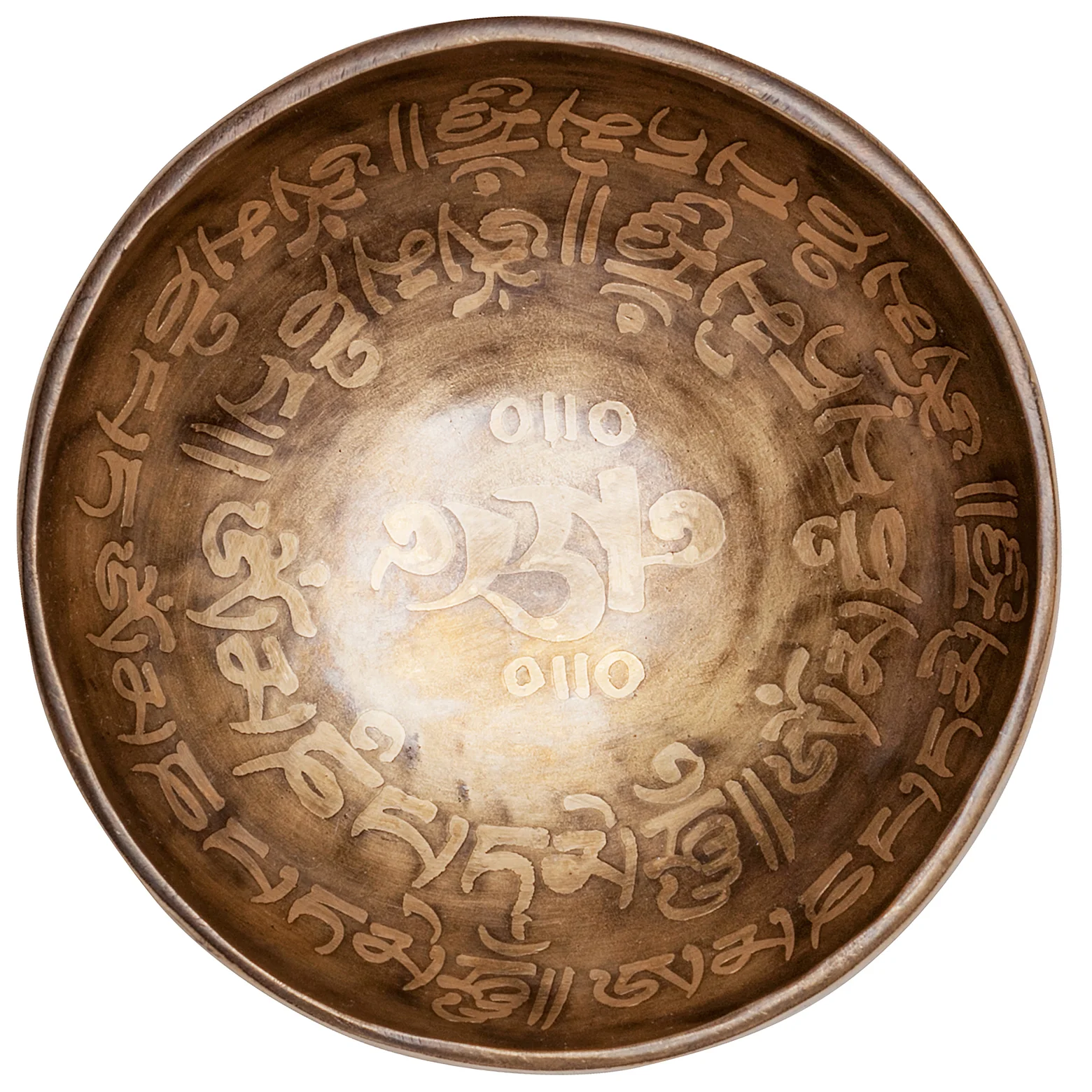 The Weathered Collection: The Ancient Self Ohm: Om Mani Padme Hum Handmade Singing Bowl 6 inch - Image 5