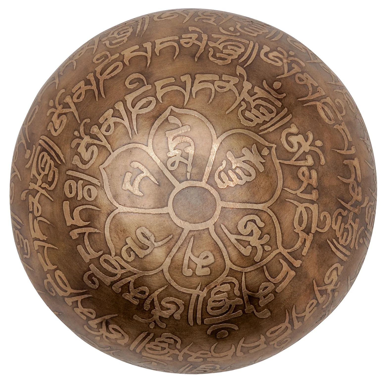 The Weathered Collection: The Ancient Self Ohm: Om Mani Padme Hum Handmade Singing Bowl 6 inch - Image 6
